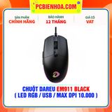  CHUỘT DAREU EM911 BLACK ( LED RGB / USB / MAX DPI 10.000 ) 