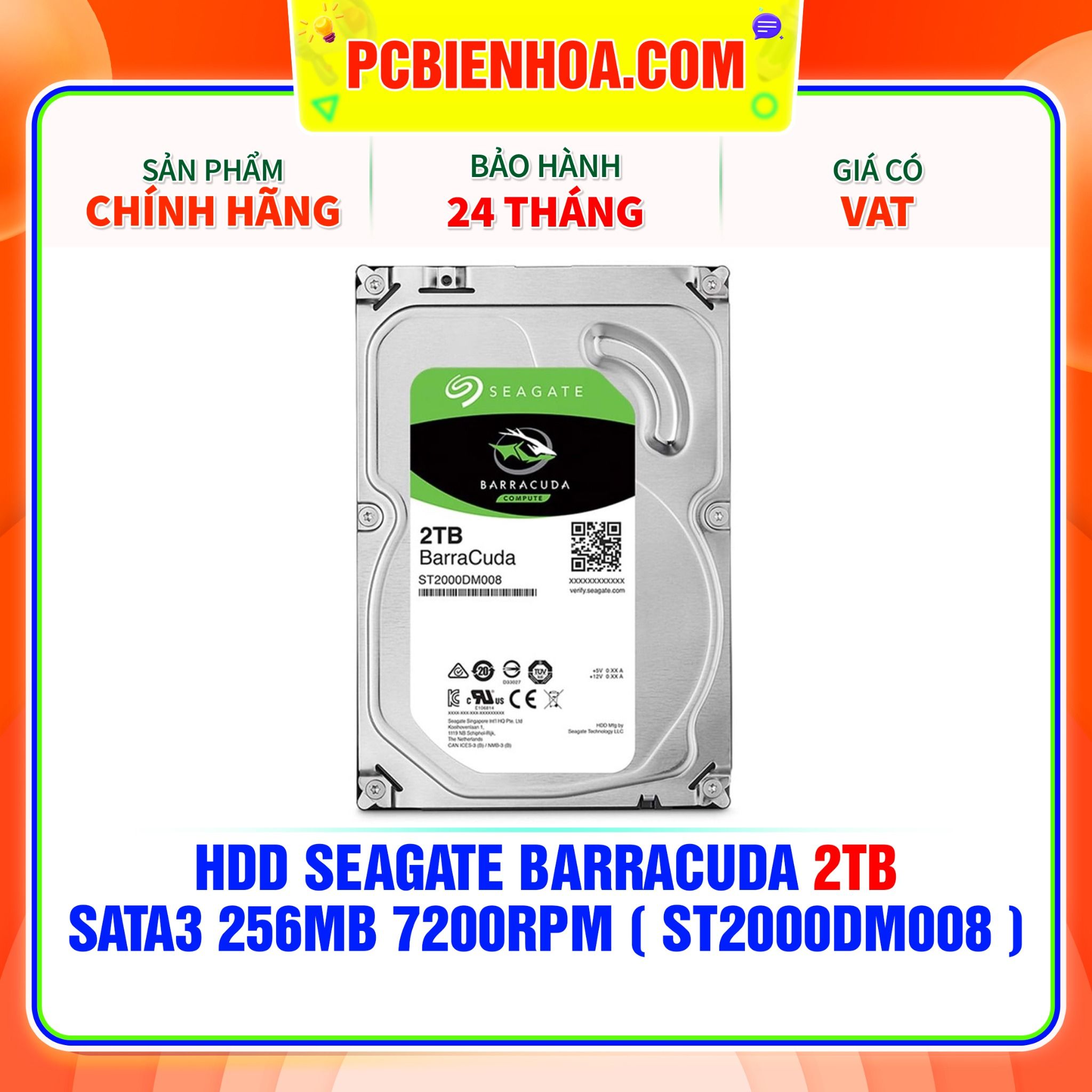  HDD SEAGATE BARRACUDA 2TB - SATA3 256MB 7200RPM ( ST2000DM008 ) 