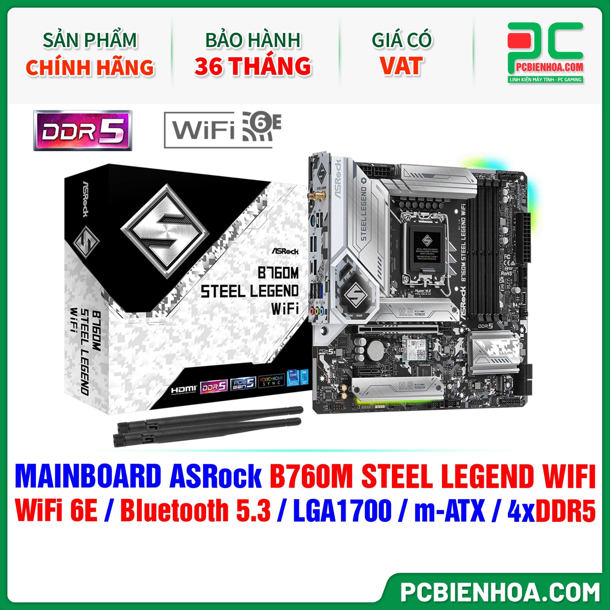 MAINBOARD ASRock B760M STEEL LEGEND WIFI ( LGA1700 / m-ATX