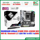  DDR5 - MAINBOARD ASRock B760M STEEL LEGEND WIFI ( WiFi 6E / Bluetooth 5.3 / LGA1700 / m-ATX / 4xDDR5 ) 