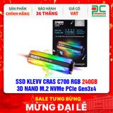  SSD KLEVV CRAS C700 RGB 240GB - 3D NAND M.2 NVMe PCIe Gen3x4 ( K240GM2SP0-C7R ) 