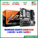  DDR5 - MAINBOARD GIGABYTE B860M DS3H ( LGA1851 / m-ATX / 4xDDR5 ) 