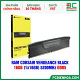  RAM CORSAIR VENGEANCE BLACK - 16GB (1x16GB) 5200MHz DDR5 
