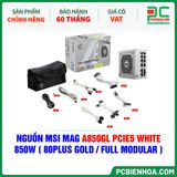  NGUỒN MSI MAG A850GL PCIe5 WHITE - 850W ( 80PLUS GOLD / FULL MODULAR ) 