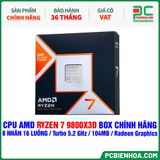  CPU AMD RYZEN 7 9800X3D BOX CHÍNH HÃNG ( 8 NHÂN 16 LUỒNG / Turbo 5.2 GHz / 104MB / Radeon Graphics ) 