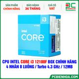  CPU INTEL CORE i3 12100F BOX CHÍNH HÃNG ( 4 NHÂN 8 LUỒNG / Turbo 4.3 GHz / 12MB ) 