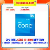  CPU INTEL CORE i5 12400 NEW TRAY - CHƯA KÈM TẢN NHIỆT ( 6 NHÂN 12 LUỒNG / 2.5 - 4.4 GHz / 18MB / INTEL® UHD GRAPHICS 730 ) 