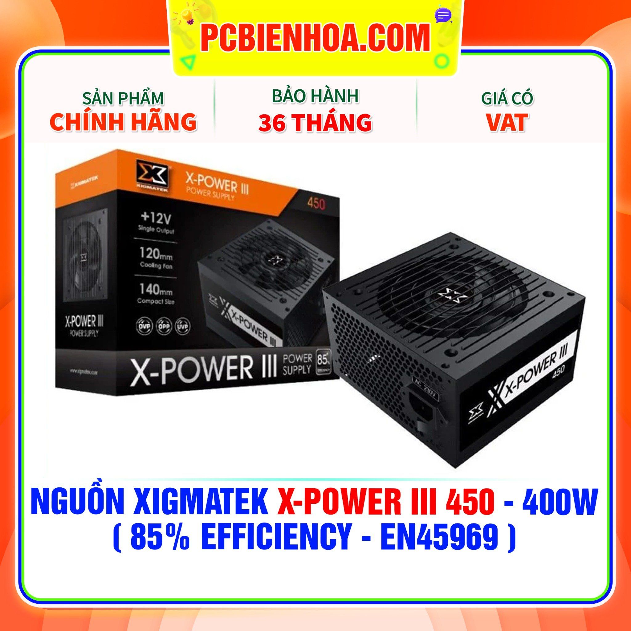  NGUỒN XIGMATEK X-POWER III 450 - 400W ( 85% EFFICIENCY - EN45969 ) 