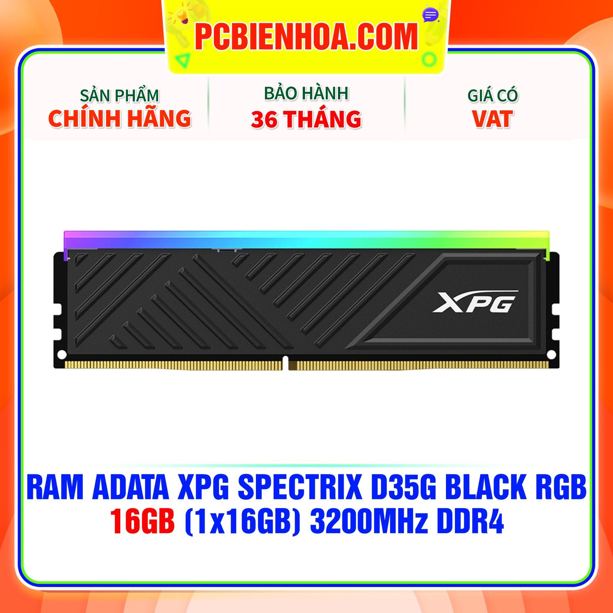  RAM ADATA XPG SPECTRIX D35G BLACK RGB - 16GB (1x16GB) 3200MHz DDR4 