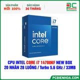  CPU Intel Core i7 14700KF NEW BOX ( 20 NHÂN 28 LUỒNG / Turbo 5.6 GHz / 33MB ) 