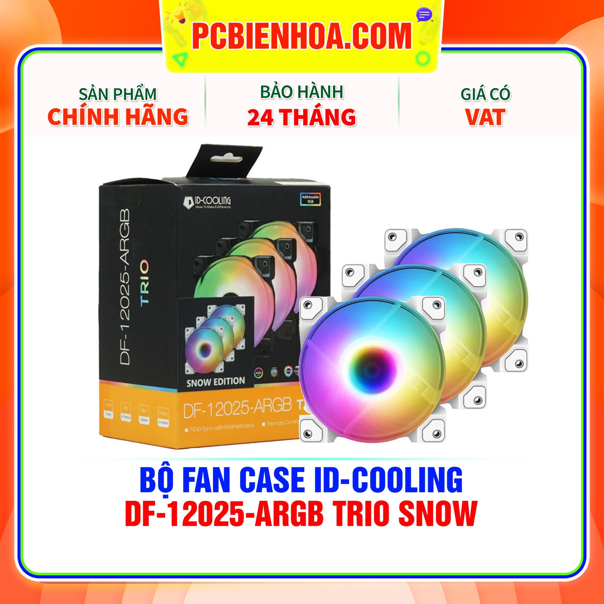  BỘ FAN CASE ID-COOLING DF-12025-ARGB TRIO SNOW 