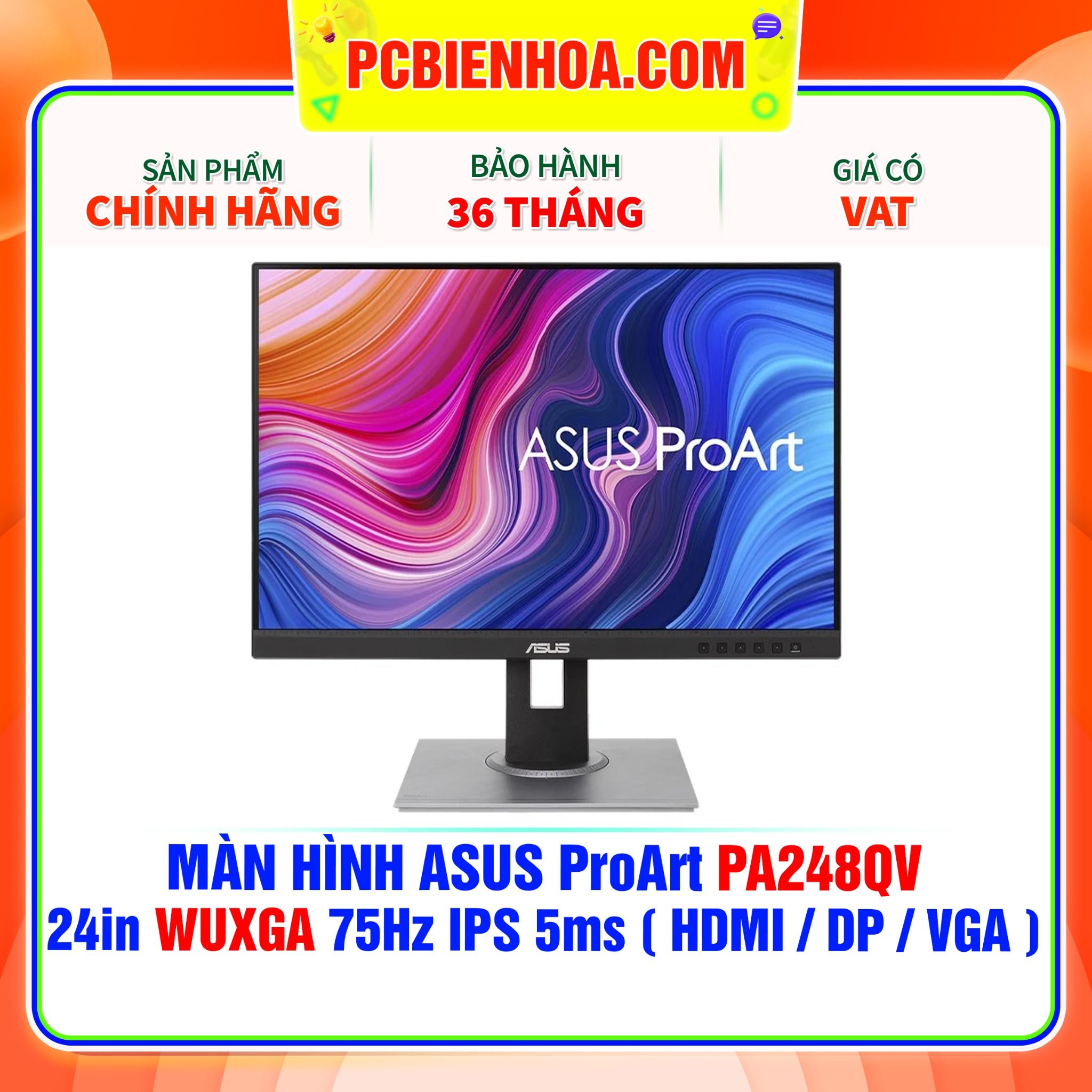  MÀN HÌNH ASUS ProArt PA248QV 24in 75Hz IPS WUXGA 5ms ( HDMI / DP / VGA ) 