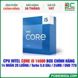  CPU Intel Core i5 14500 BOX CHÍNH HÃNG ( 14 NHÂN 20 LUỒNG / Turbo 5.0 GHz / 24MB / UHD Graphics 770 ) 