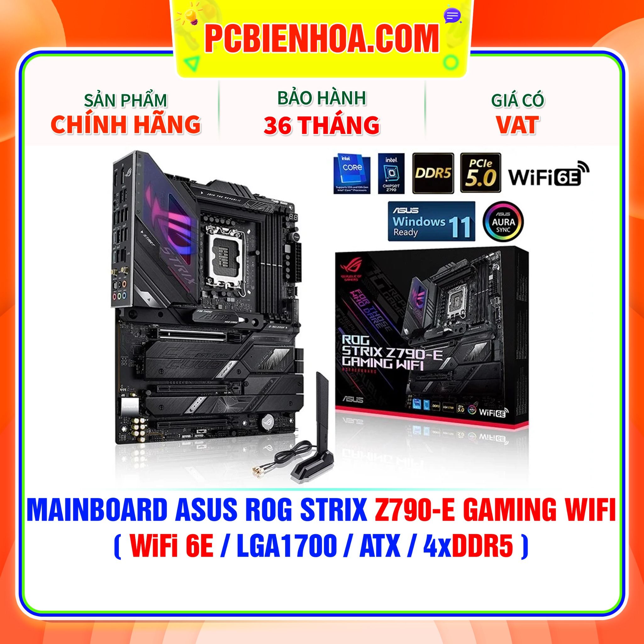  MAINBOARD ASUS ROG STRIX Z790-E GAMING WIFI ( WiFi 6E / LGA1700 / ATX / 4xDDR5 ) 