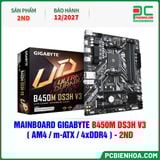  THANH LÝ - MAINBOARD GIGABYTE B450M DS3H V3 ( AM4 / m-ATX / 4xDDR4 ) - 2ND - BH 12/2027 ( ĐÃ QUA SỬ DỤNG ) 