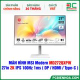  MÀN HÌNH MSI Modern MD272QXPW TRẮNG - 27in 2K IPS 100Hz 1ms ( DP / HDMI / Type-C ) 