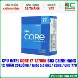  CPU INTEL CORE i7 12700K BOX CHÍNH HÃNG ( 12 NHÂN 20 LUỒNG / Turbo 5.0 GHz / 25MB / UHD GRAPHICS 770 ) 