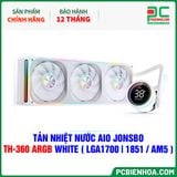  TẢN NHIỆT NƯỚC AIO JONSBO TH-360 ARGB WHITE ( HỖ TRỢ SOCKET LGA1700|1851 / AM5 ) 