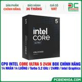  CPU Intel Core Ultra 5 245K BOX CHÍNH HÃNG ( 14 NHÂN 14 LUỒNG / Turbo 5.2 GHz / 24MB / Intel Graphics ) 