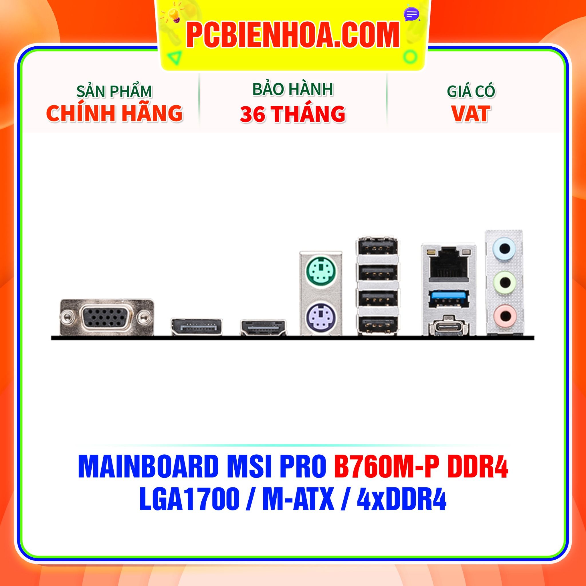  MAINBOARD MSI PRO B760M-P DDR4 ( LGA1700 / m-ATX / 4xDDR4 ) 