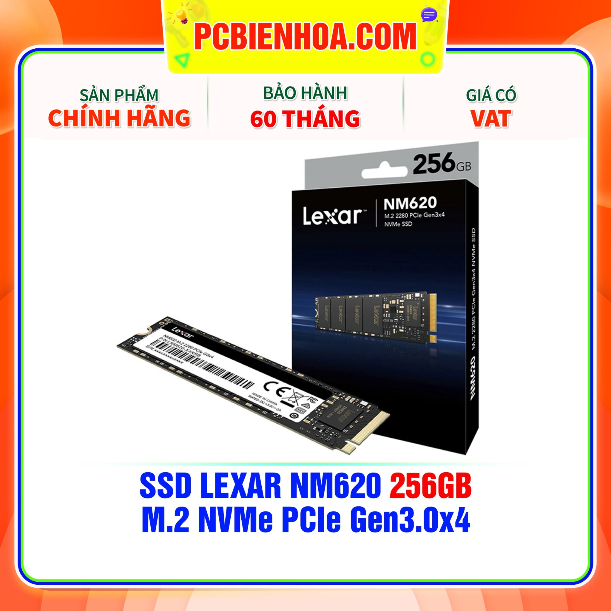  SSD LEXAR NM620 256GB - M.2 NVMe PCIe Gen3.0x4 (LNM620X256G-RNNNG) 