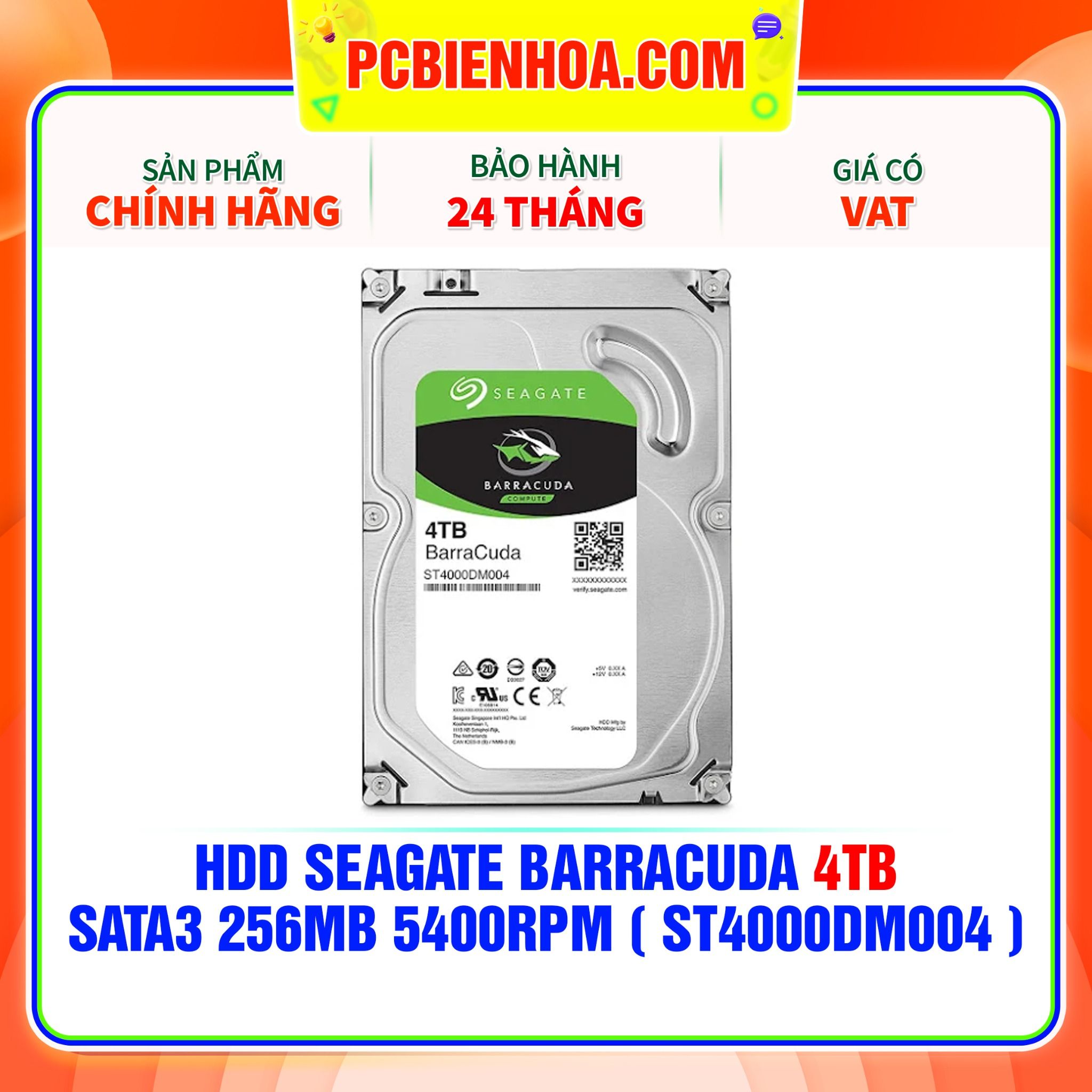  HDD SEAGATE BARRACUDA 4TB - SATA3 256MB 5400RPM ( ST4000DM004 ) 