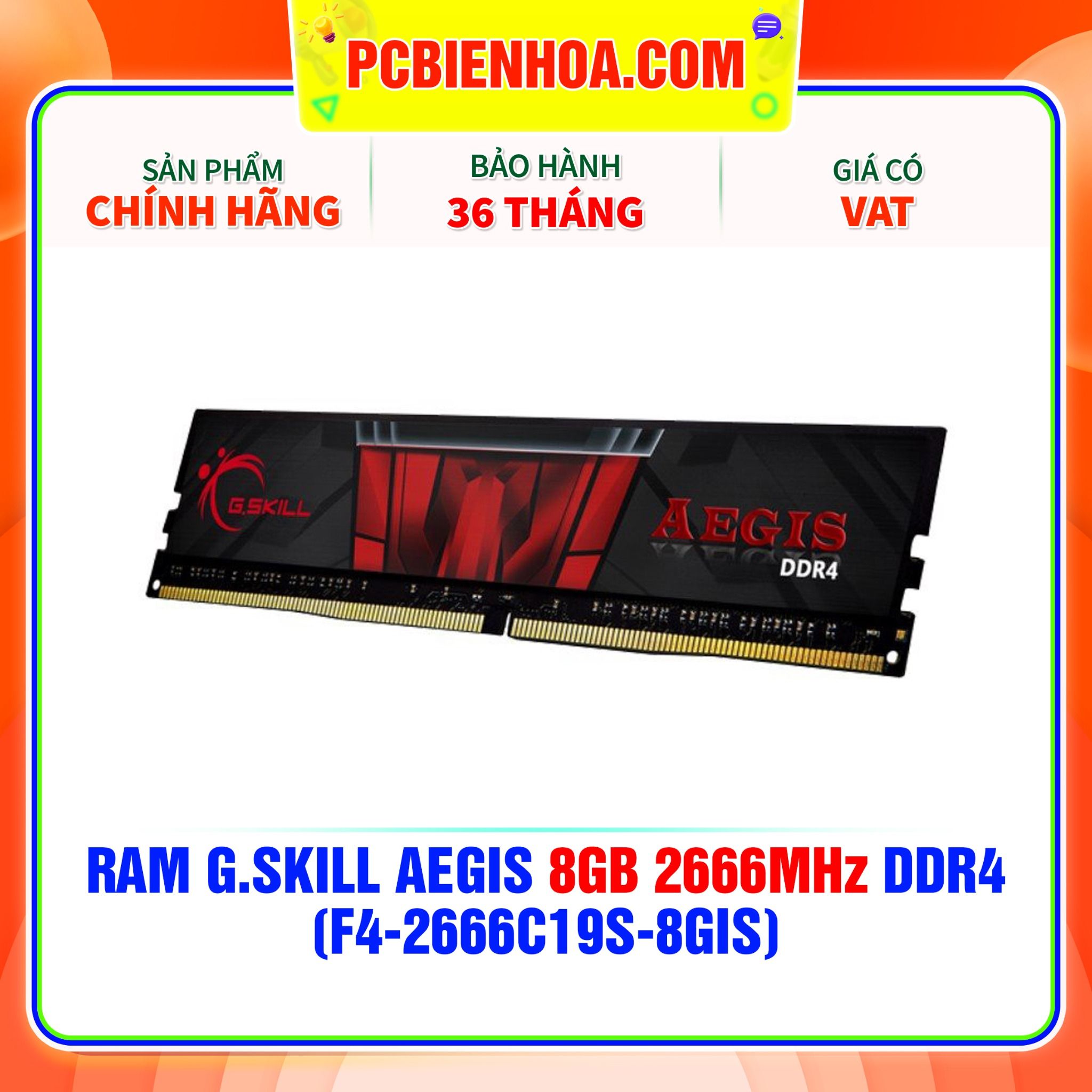  Ram G.Skill Aegis 8GB 2666Mhz DDR4 ( F4-2666C19S-8GIS ) 