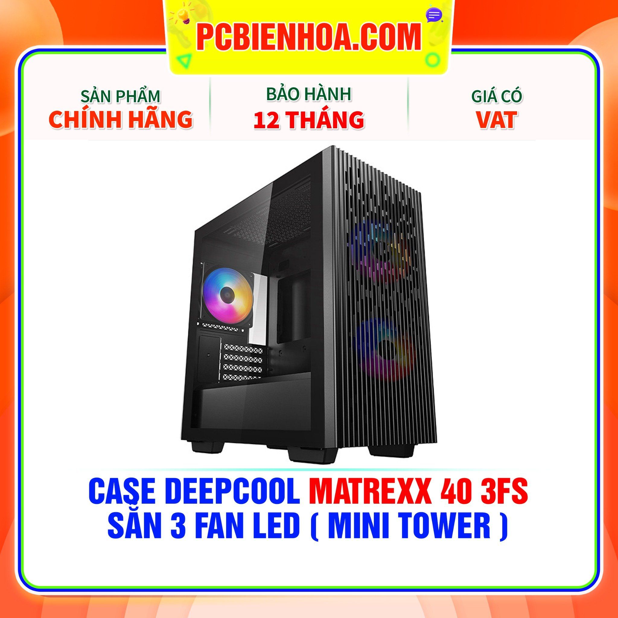  CASE DEEPCOOL MATREXX 40 3FS - SẴN 3 FAN LED ( MINI TOWER ) 