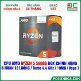  CPU AMD RYZEN 5 5600G BOX CHÍNH HÃNG ( 6 NHÂN 12 LUỒNG / Turbo 4.4 GHz / 19MB / Vega 7 Graphics ) 