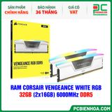  RAM CORSAIR VENGEANCE WHITE RGB - 32GB (2x16GB) 6000MHz DDR5 (CMH32GX5M2E6000C36W) 