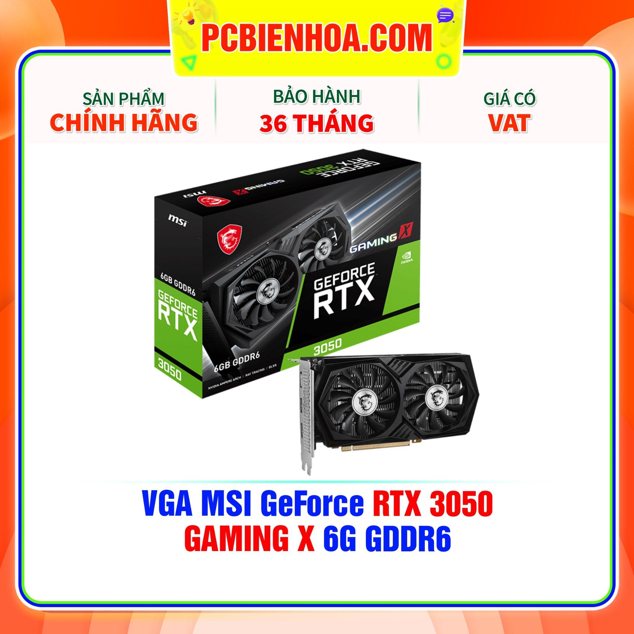  VGA MSI GeForce RTX 3050 GAMING X 6G GDDR6 