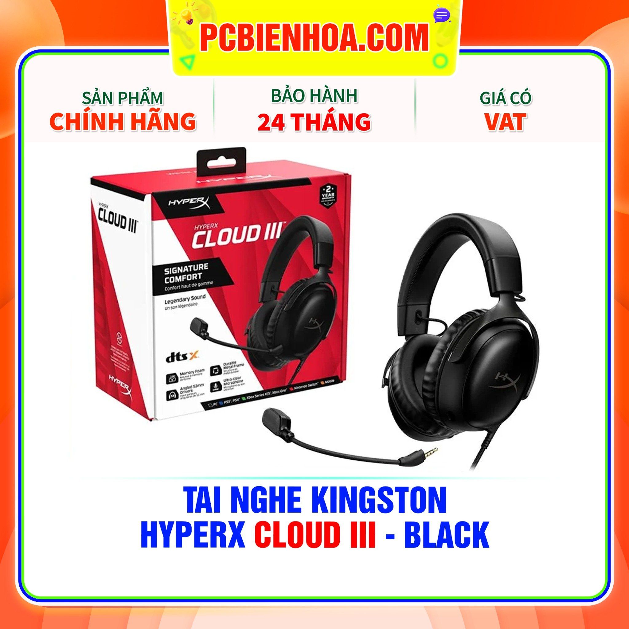  TAI NGHE KINGSTON HYPERX CLOUD III - BLACK 