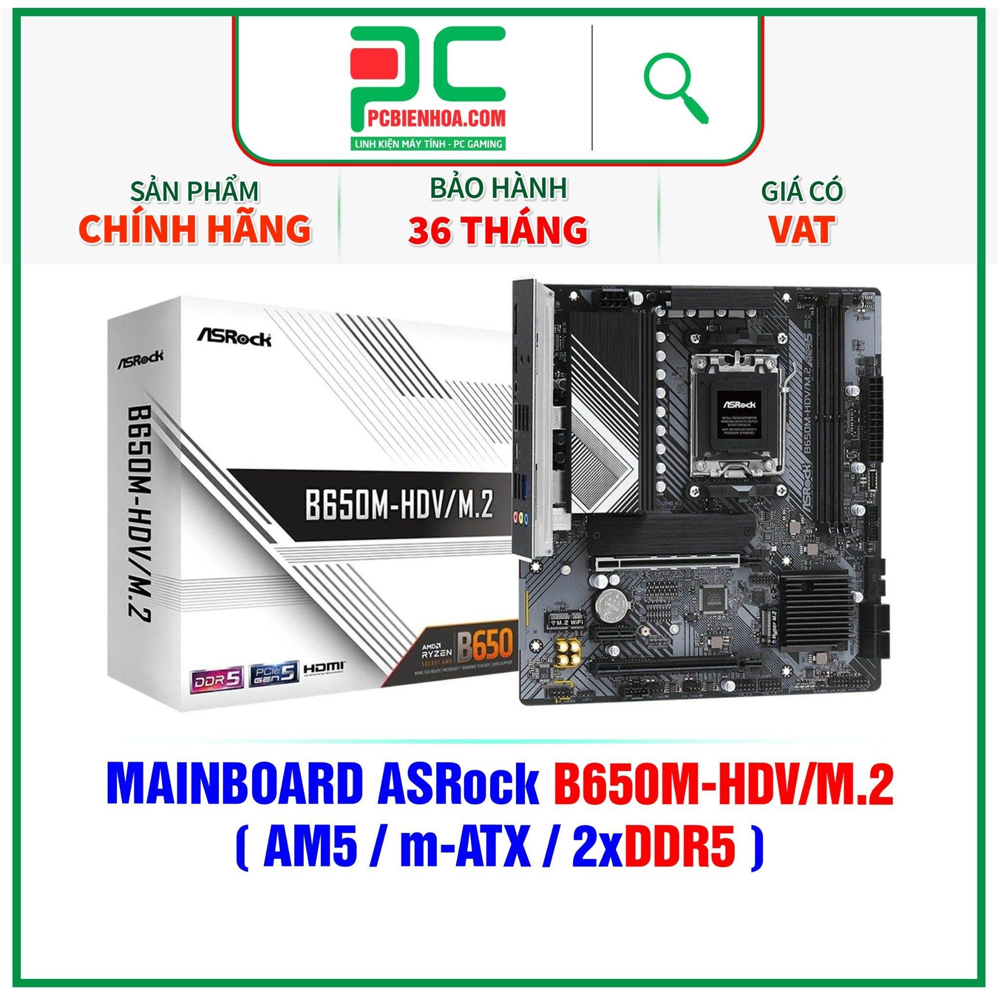  DDR5 - MAINBOARD ASRock B650M-HDV/M.2 ( AM5 / m-ATX / 2xDDR5 ) 