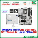  DDR5 - MAINBOARD MSI PRO Z890-S WIFI WHITE ( WiFi 7 / Bluetooth 5.4 / LGA1851 / ATX / 4xDDR5 ) 