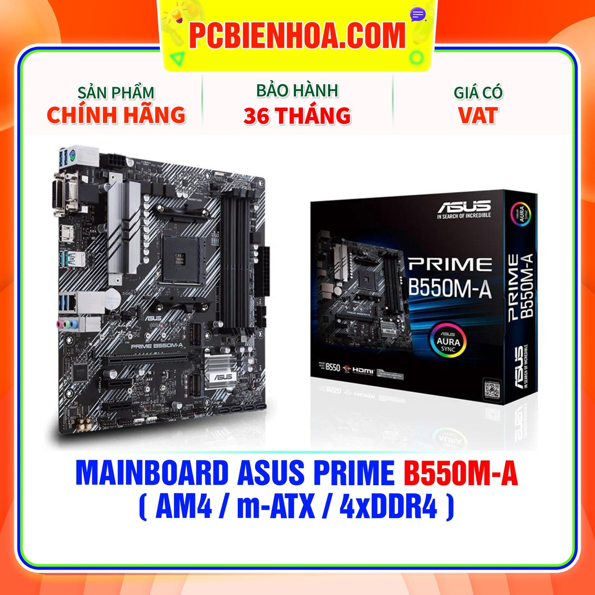  MAINBOARD ASUS PRIME B550M-A ( AM4 / m-ATX / 4xDDR4 ) 