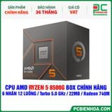  CPU AMD RYZEN 5 8500G BOX CHÍNH HÃNG ( 6 NHÂN 12 LUỒNG / Turbo 5.0 GHz / 22MB / Radeon 740M ) 