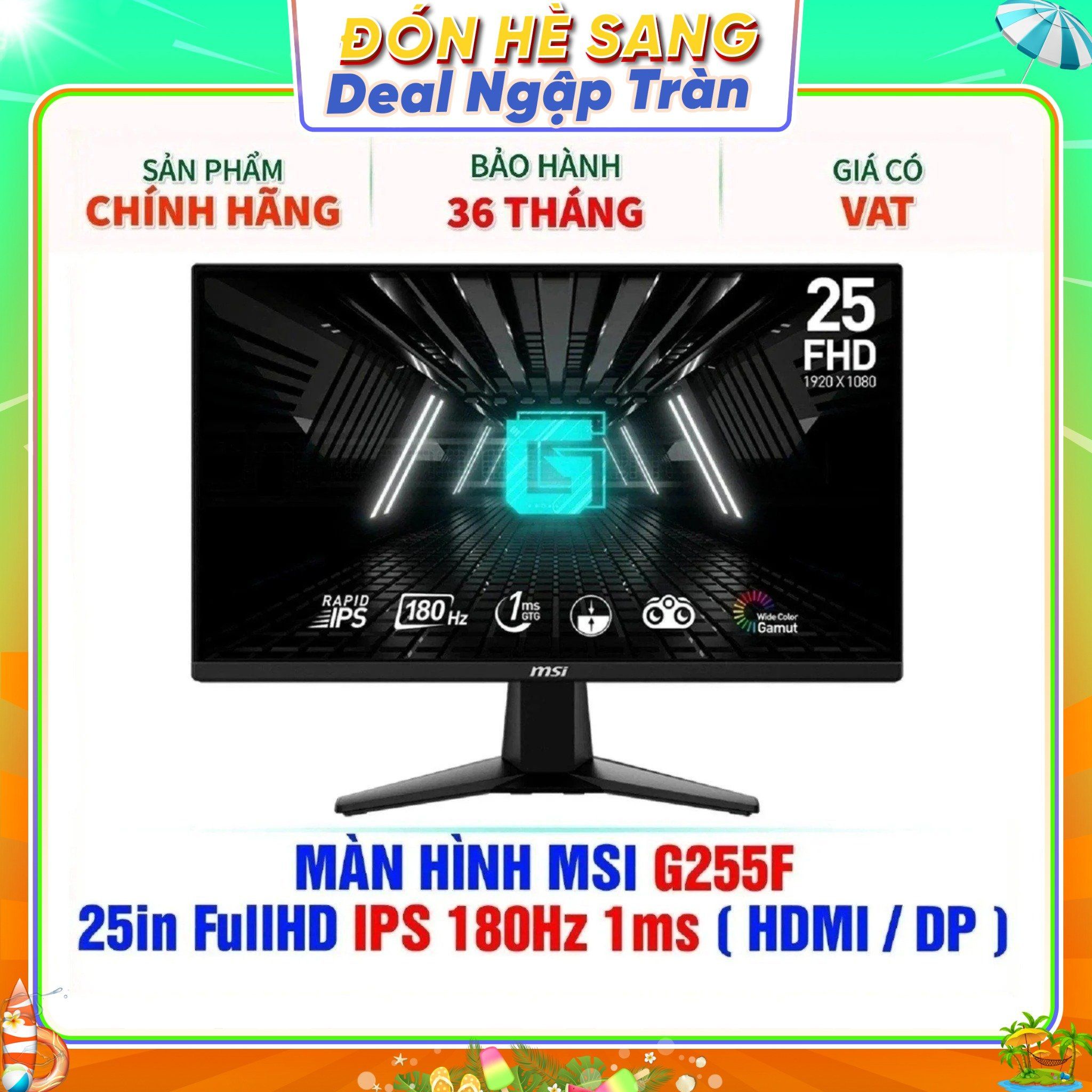  MÀN HÌNH MSI G255F 25in FullHD IPS 180Hz 1ms ( HDMI / DP ) 