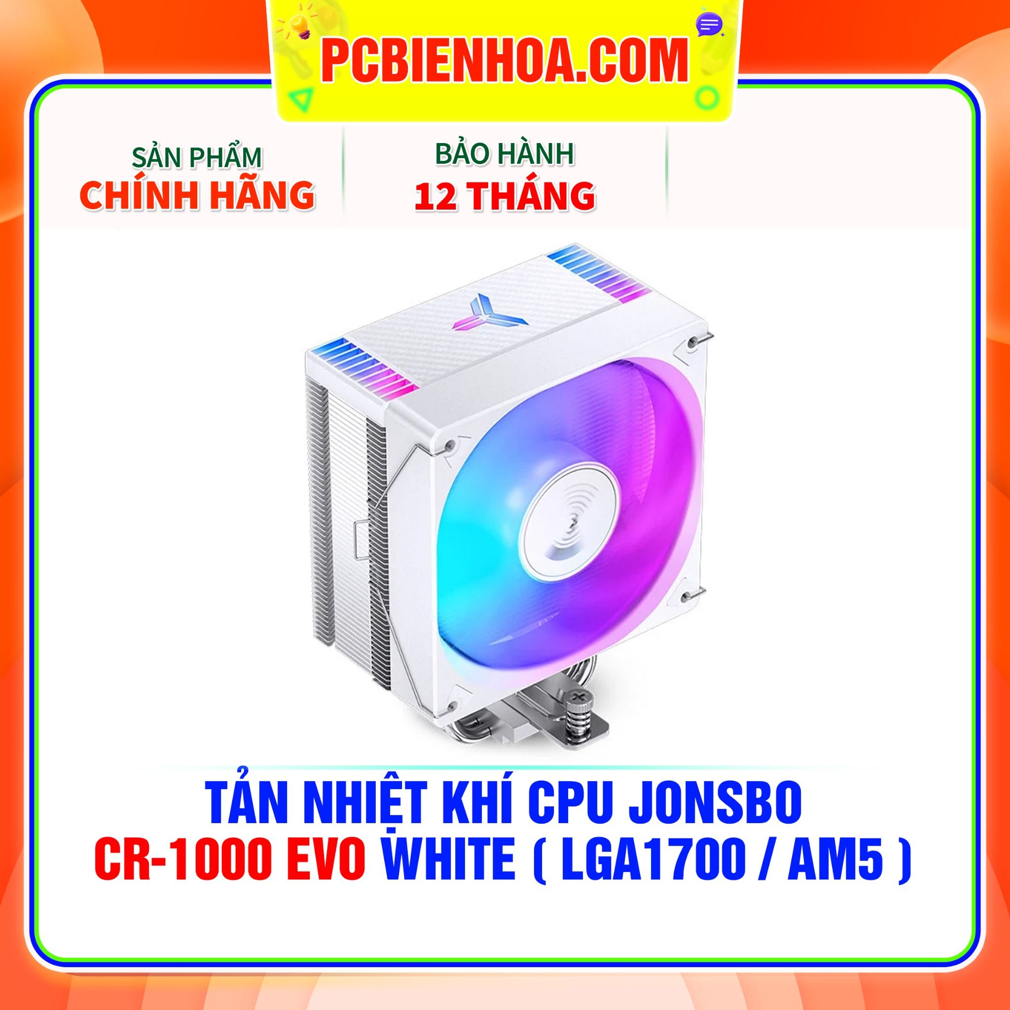  TẢN NHIỆT KHÍ CPU JONSBO CR-1000 EVO WHITE ( HỖ TRỢ SOCKET LGA1700 / AM5 ) 