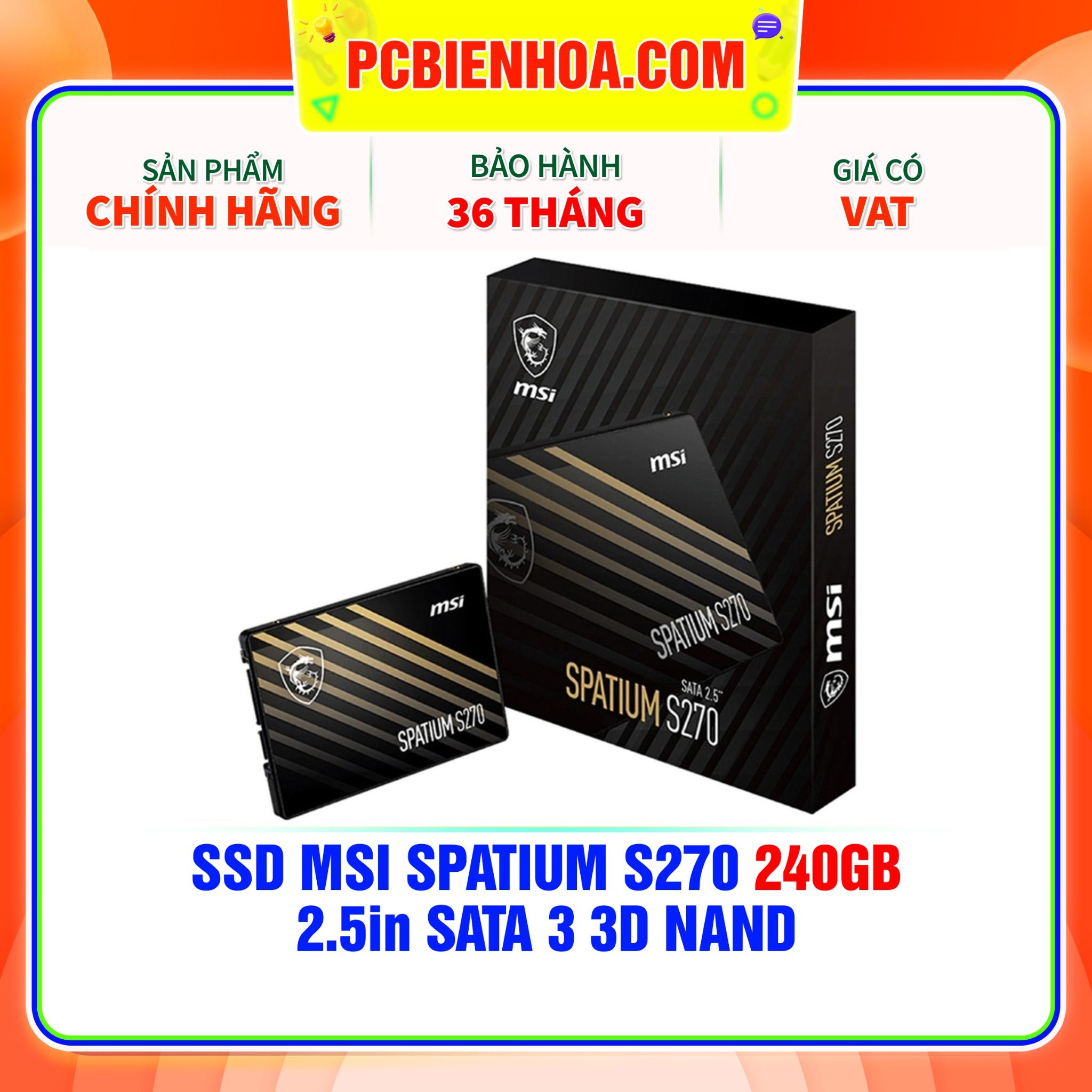  SSD MSI SPATIUM S270 240GB 2.5in SATA III 3D NAND 