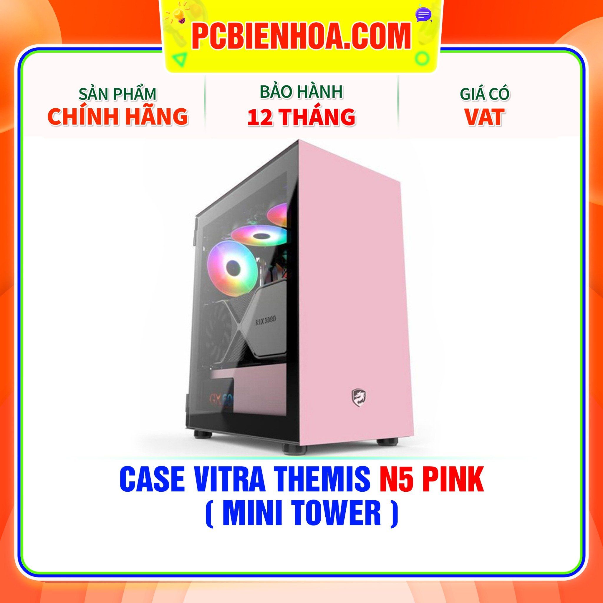  CASE VITRA THEMIS N5 PINK ( MINI TOWER ) 