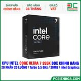  CPU Intel Core Ultra 7 265K BOX CHÍNH HÃNG ( 20 NHÂN 20 LUỒNG / Turbo 5.5 GHz / 30MB / Intel Graphics ) 