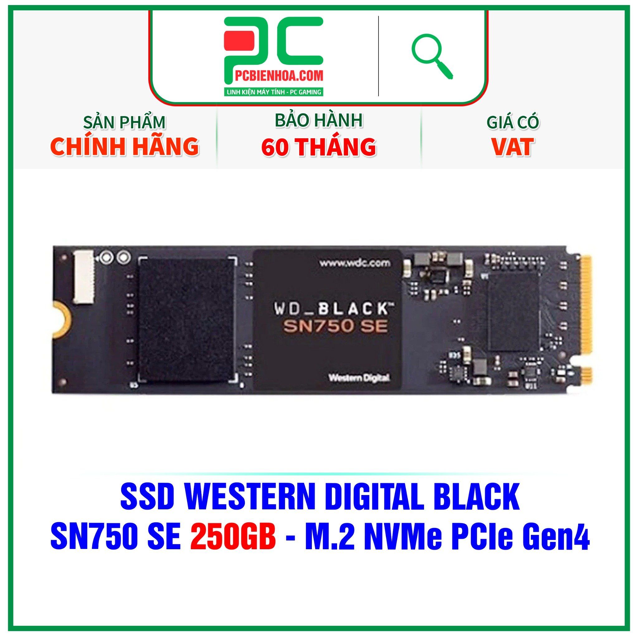  SSD WESTERN DIGITAL BLACK SN750 SE 250GB - M.2 NVMe PCIe Gen4 ( WDS250G1B0E ) 
