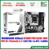  MAINBOARD ASRock B760M PRO RS/D4 WiFi ( WiFi 6E / Bluetooth 5.3 / LGA1700 / M-ATX / 4xDDR4 ) 