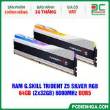  RAM G.SKILL TRIDENT Z5 SILVER RGB - 64GB (2x32GB) 6000MHz CL30 DDR5 Intel XMP (F5-6000J3040G32GX2-TZ5RS) 