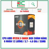  CPU AMD Ryzen 5 5600X BOX CHÍNH HÃNG ( 6 NHÂN 12 LUỒNG / 3.7 - 4.6 GHz / 35MB ) 