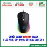  CHUỘT DAREU EM908X BLACK ( LED RGB / DPI 6400 / OPTICAL SWITCH ) 