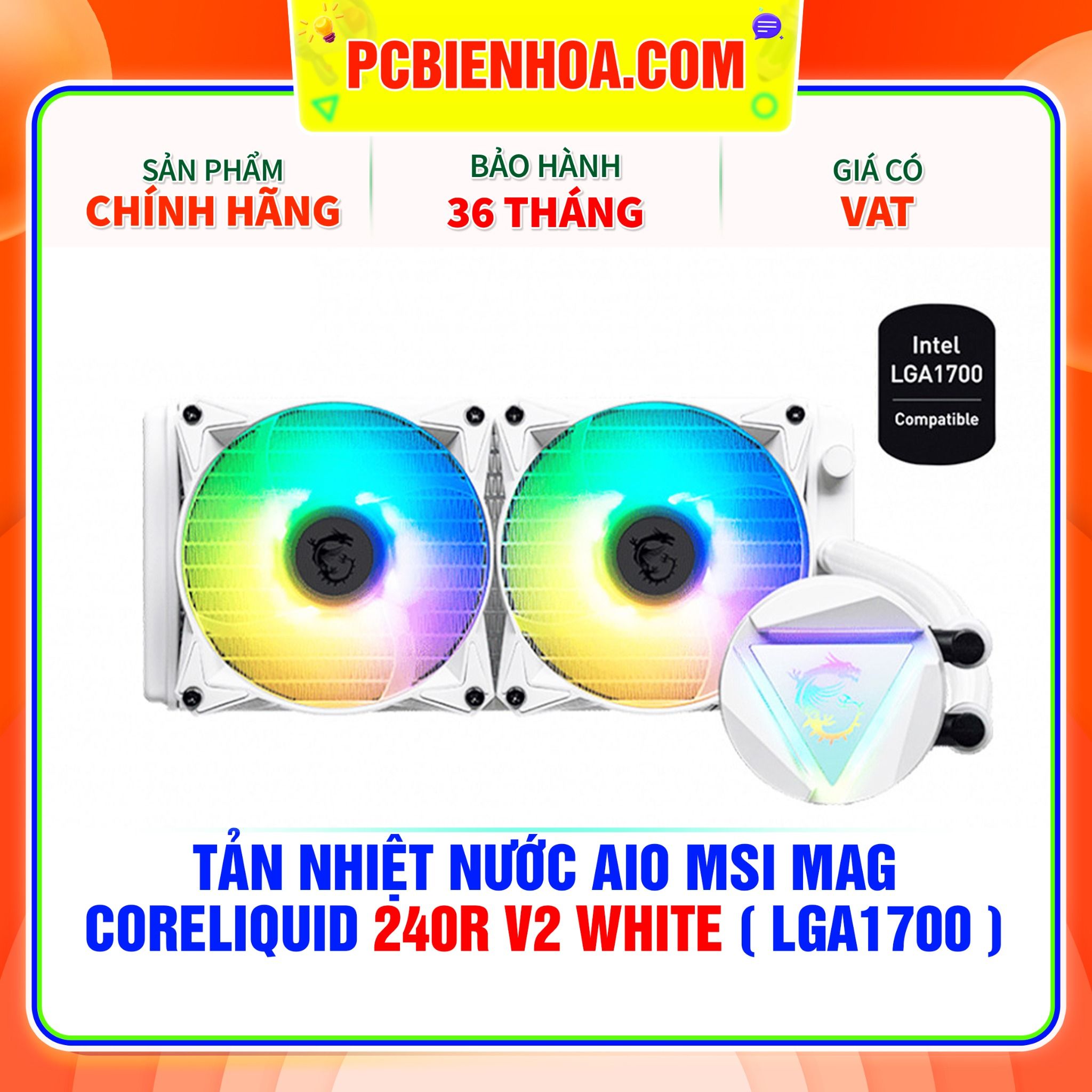  TẢN NHIỆT NƯỚC AIO MSI MAG CORELIQUID 240R V2 WHITE ( HỖ TRỢ SOCKET LGA1700 ) 