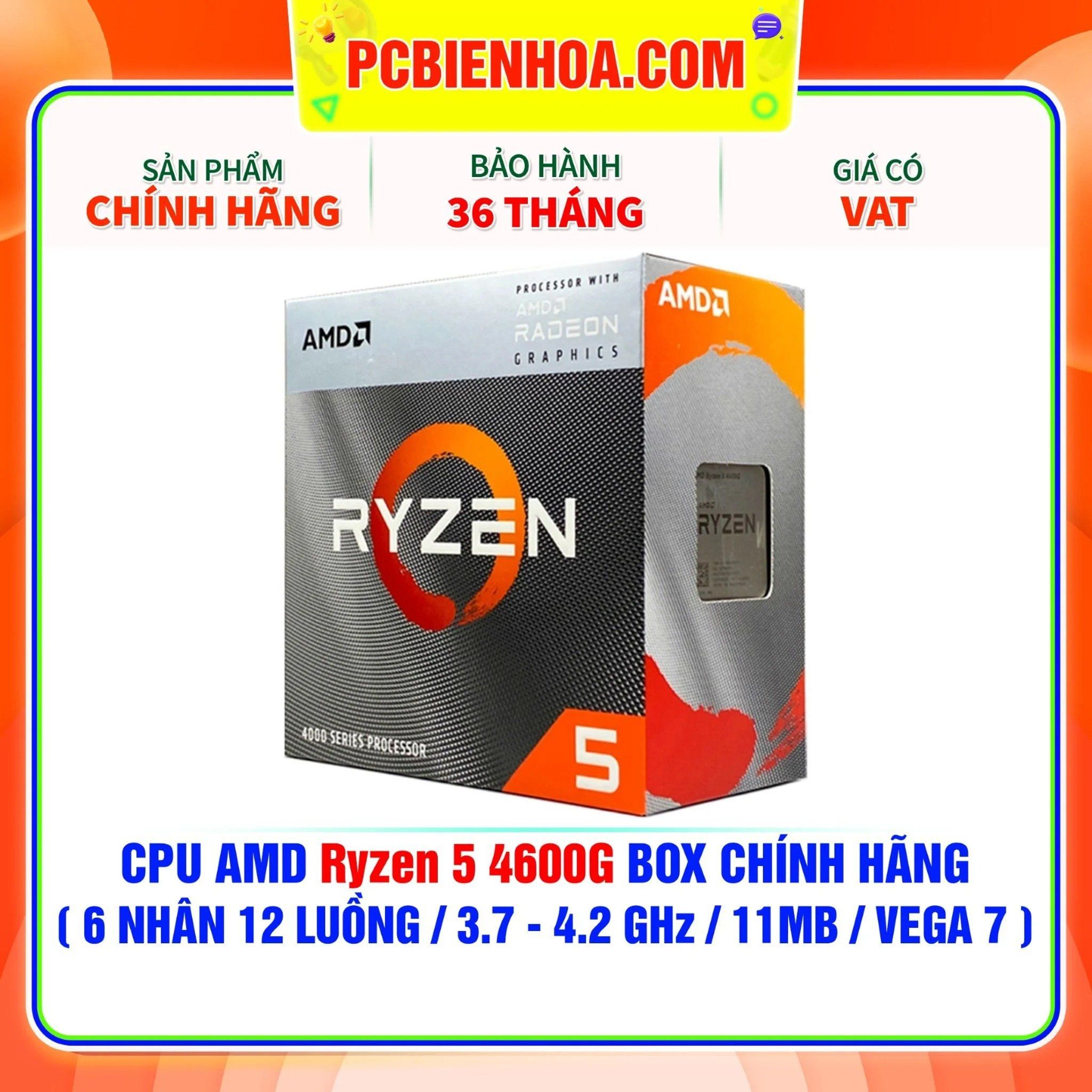  CPU AMD Ryzen 5 4600G BOX CHÍNH HÃNG ( 6 NHÂN 12 LUỒNG / 3.7 - 4.2 GHz / 11MB / VEGA 7 ) 