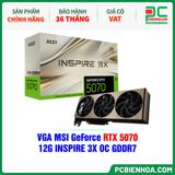  VGA MSI GeForce RTX 5070 12G INSPIRE 3X OC GDDR7 