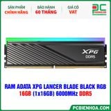  RAM ADATA XPG LANCER BLADE BLACK RGB - 16GB (1x16GB) 6000MHz DDR5 